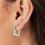 Basic Rectangle Small Oorbellen Zilverkleurig
