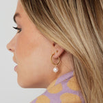 Round Rope with Pearl Pendant Oorbellen Goudkleurig
