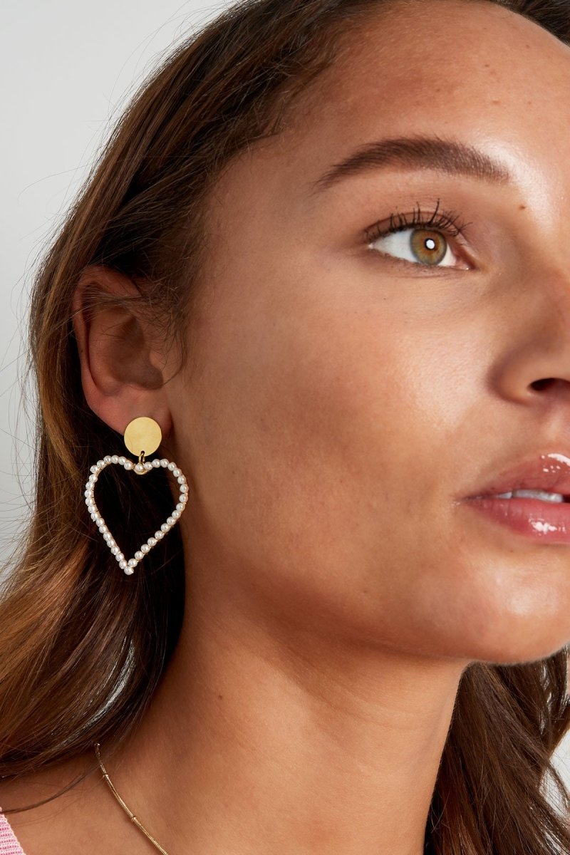 Heart of Pearls Oorbellen Goudkleurig