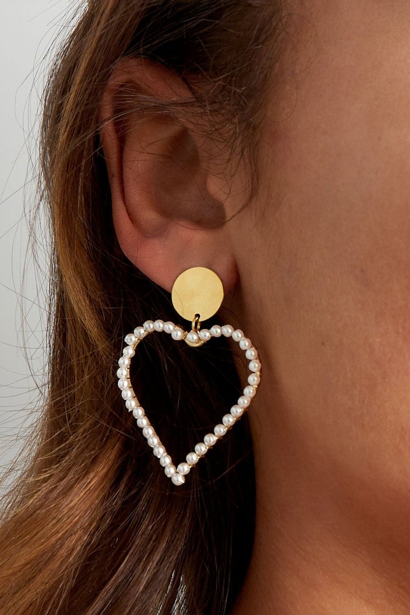 Heart of Pearls Oorbellen Goudkleurig