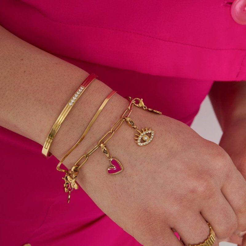 Charm Eyes on You Armband Goudkleurig