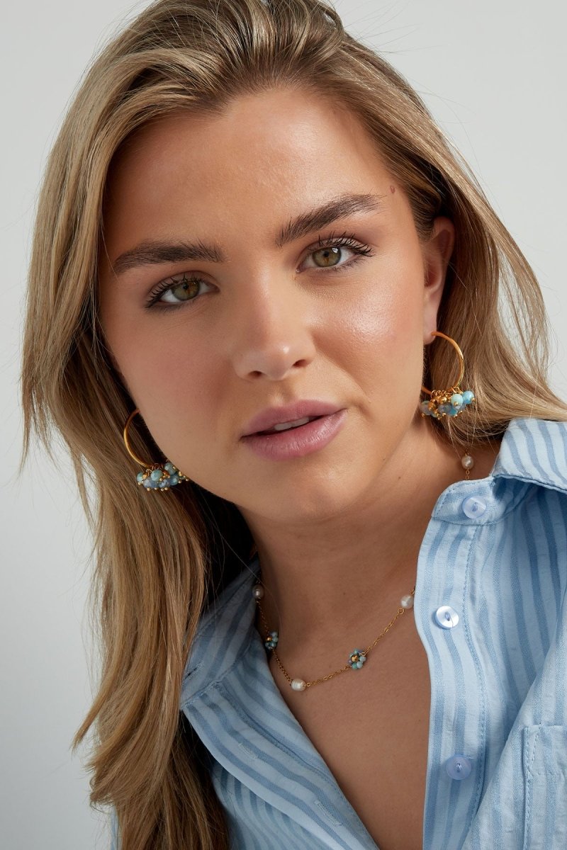 Cheerful with Colored Crystals Oorbellen Wi/Goudkleurig