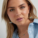 Cheerful with Colored Crystals Earrings Pink