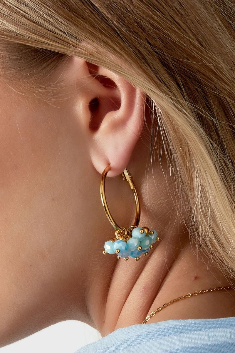 Cheerful with Colored Crystals Oorbellen Wi/Goudkleurig
