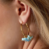 Cheerful with Colored Crystals Earrings Pink