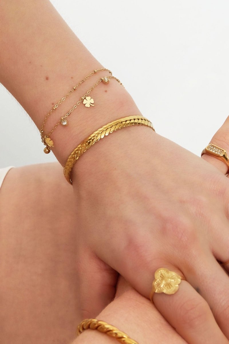 Clover and Diamonds Armband Zilverkleurig