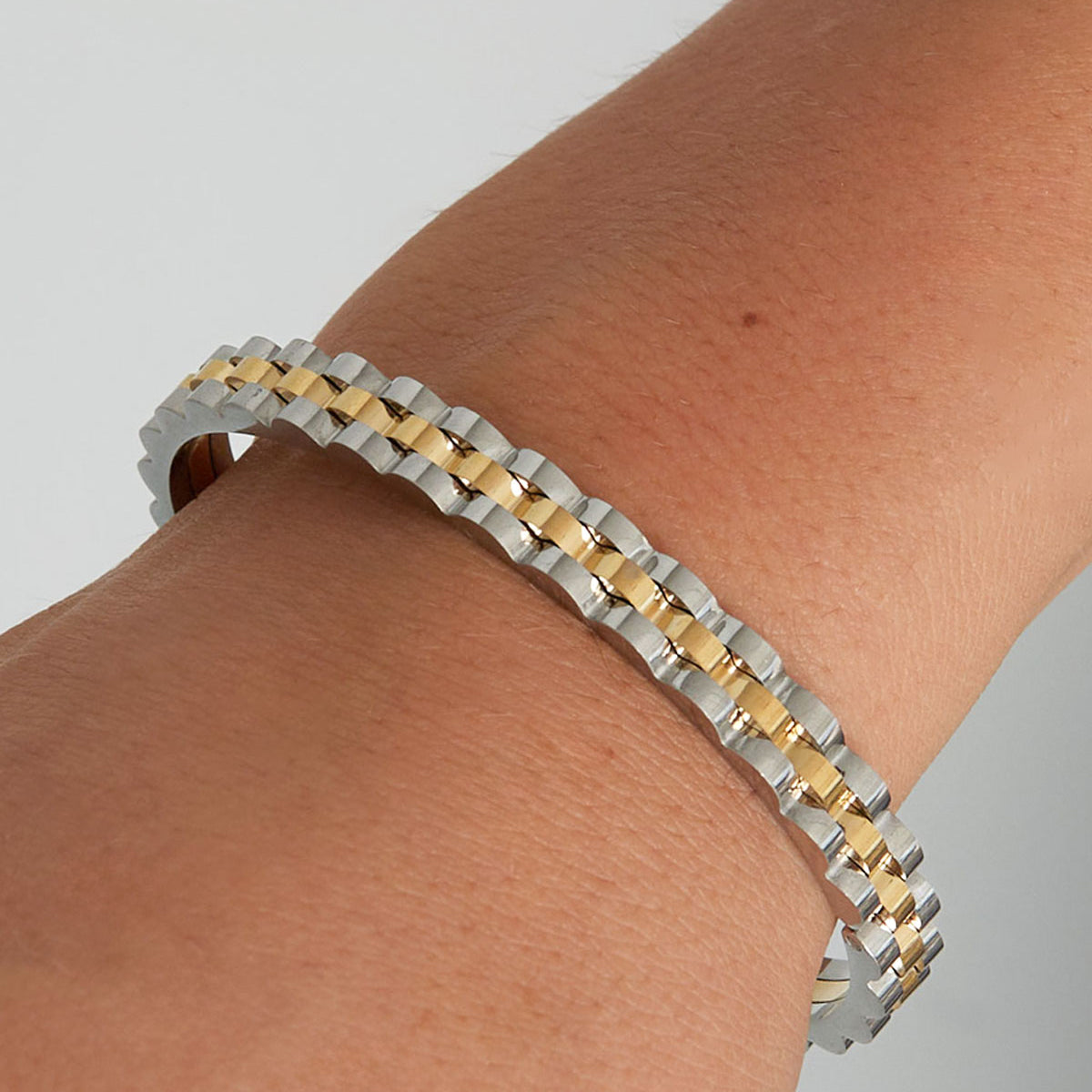 Link Bangle Armband Goudkleurig/Zilverkleurig