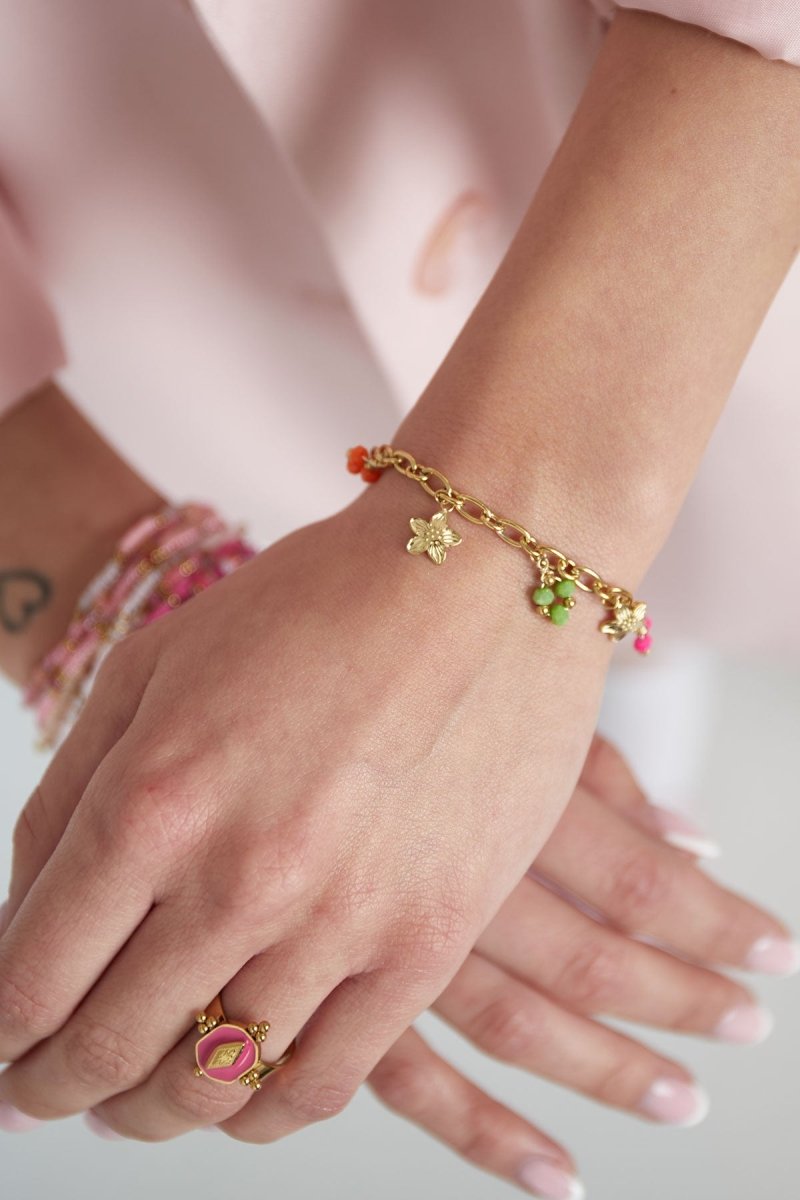 Charm Happy Place Armband Goudkleurig