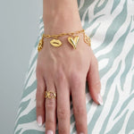 Charm Floral Lovers Armband Goudkleurig