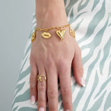 Charm Floral Lovers Armband Goudkleurig