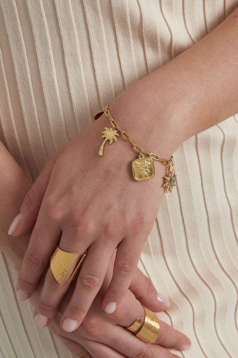 Summer Chain Pendant Armband Goudkleurig