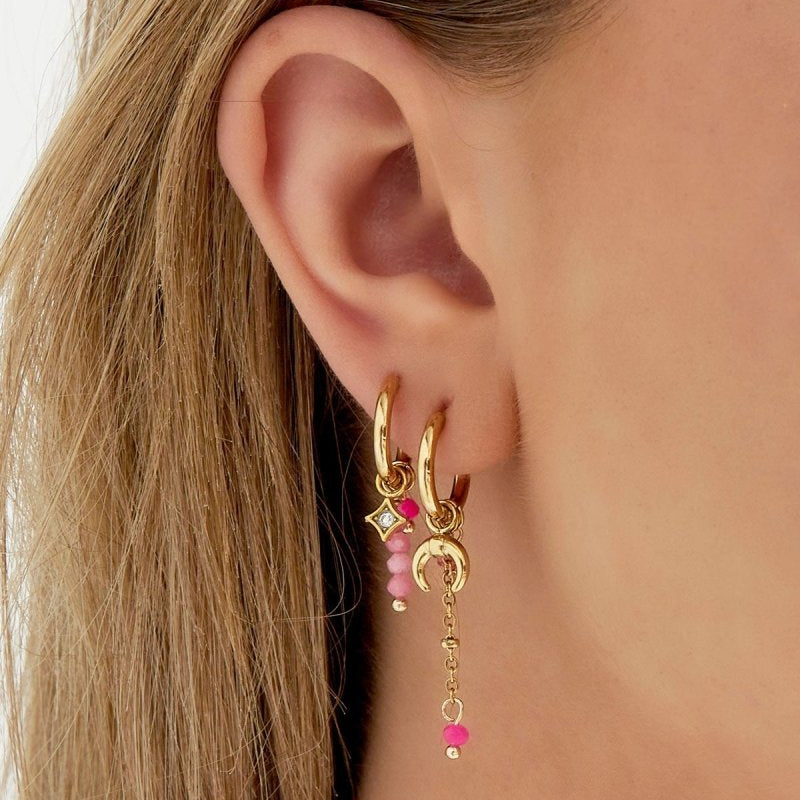 Summer Madness Oorbellen Goudkleurig & Roze