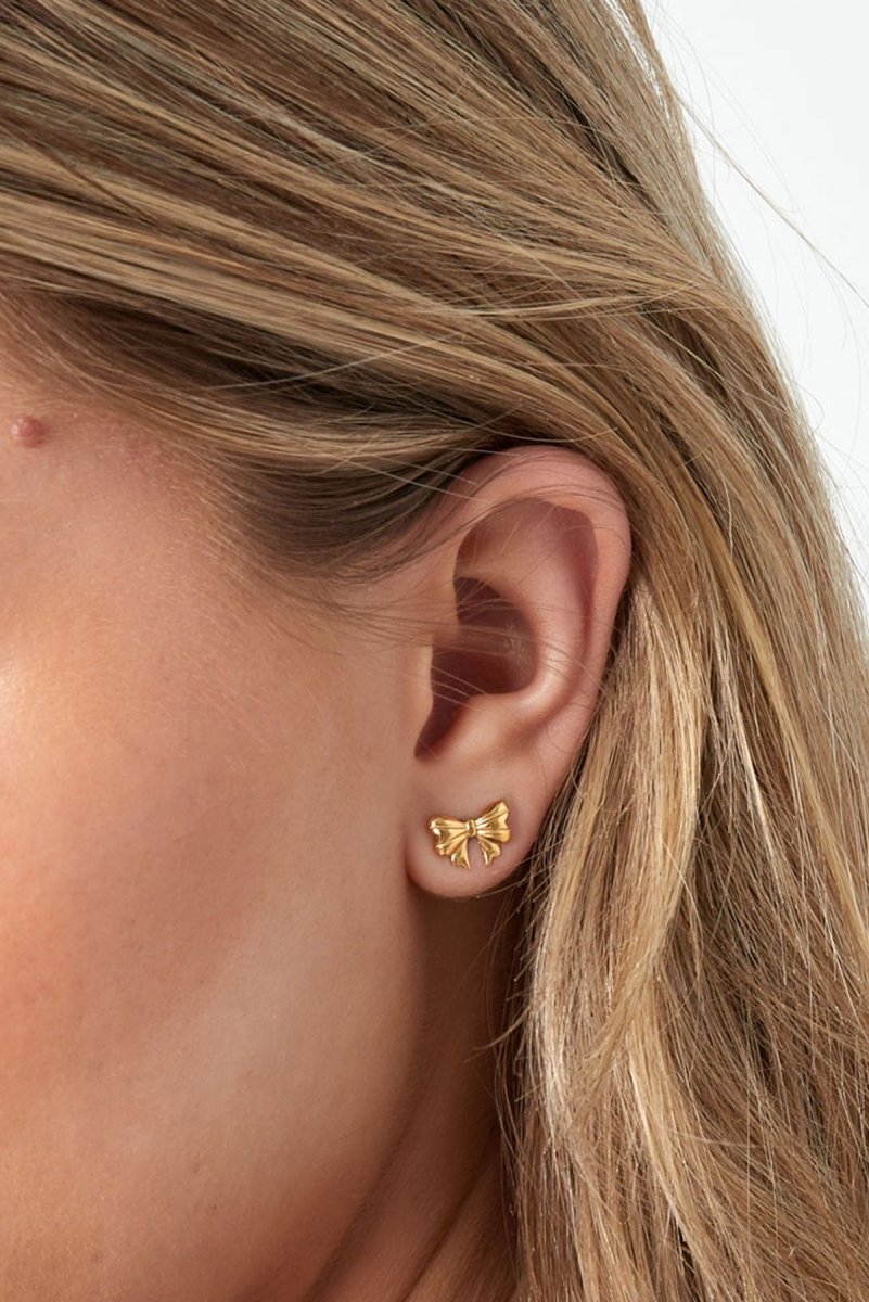 Cute Bow Studs Oorbellen Goudkleurig