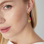 Eye See You Oorbellen Roze Goudkleurig