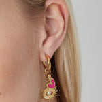 Eye See You Oorbellen Roze Goudkleurig