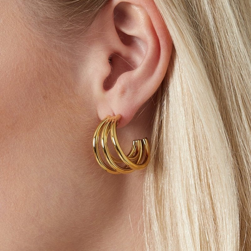 Double Twisted Love Oorbellen Goudkleurig