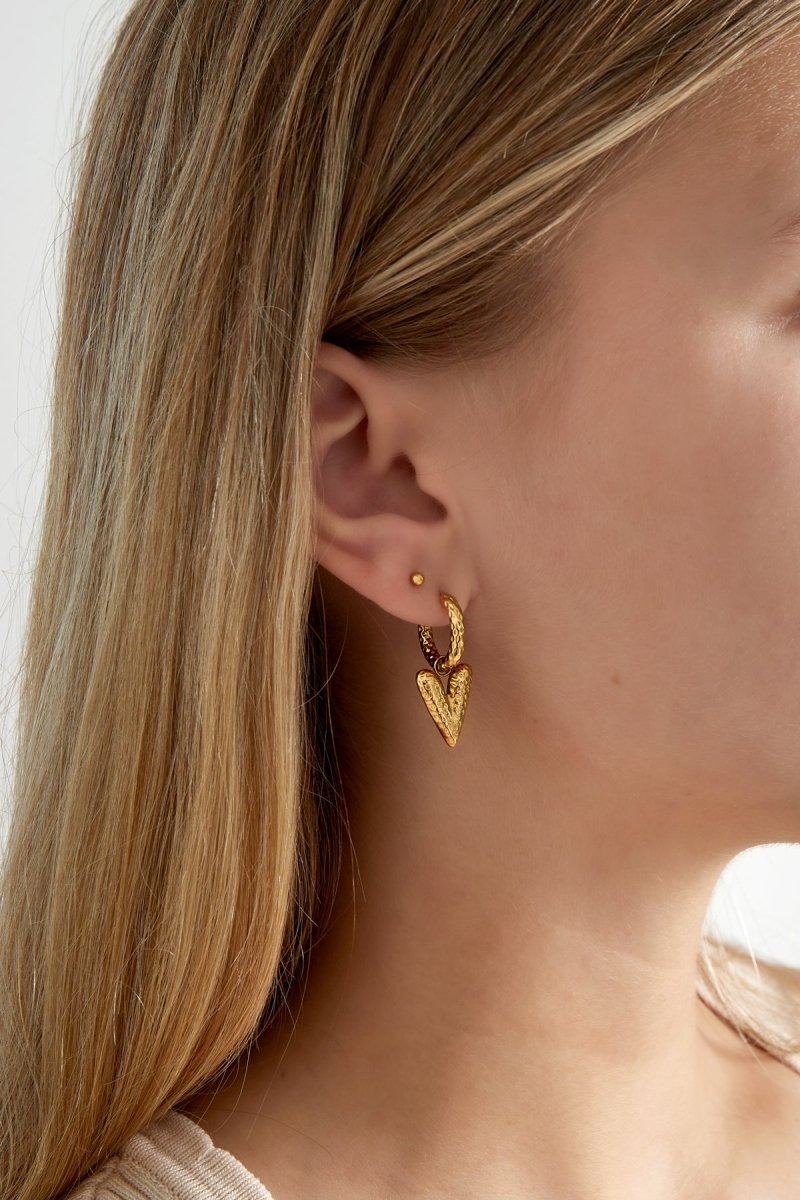 Love on Top Structured Oorbellen Zilverkleurig