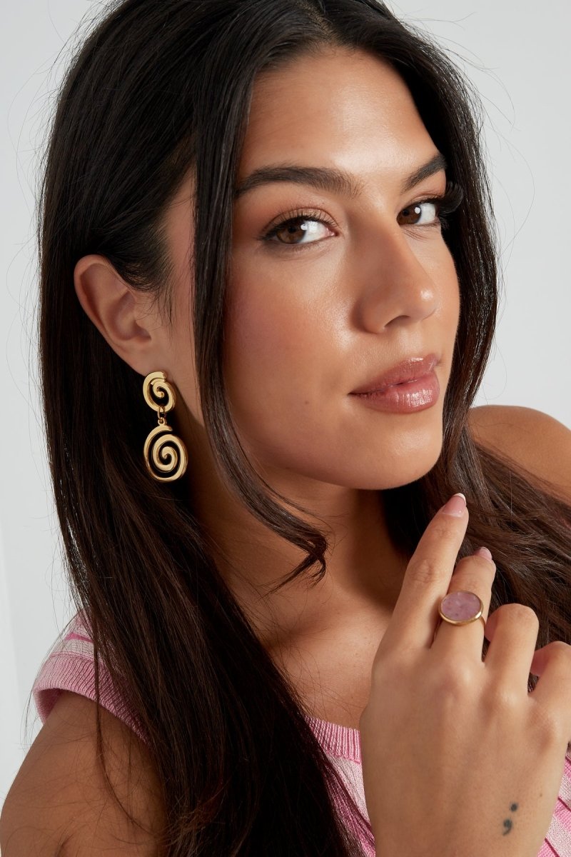Swirly Wave Oorbellen Goudkleurig