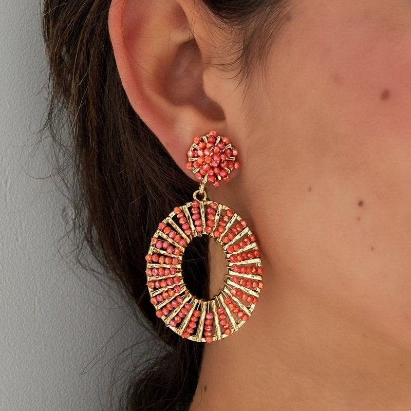 Bead Bliss Orange Oorbellen