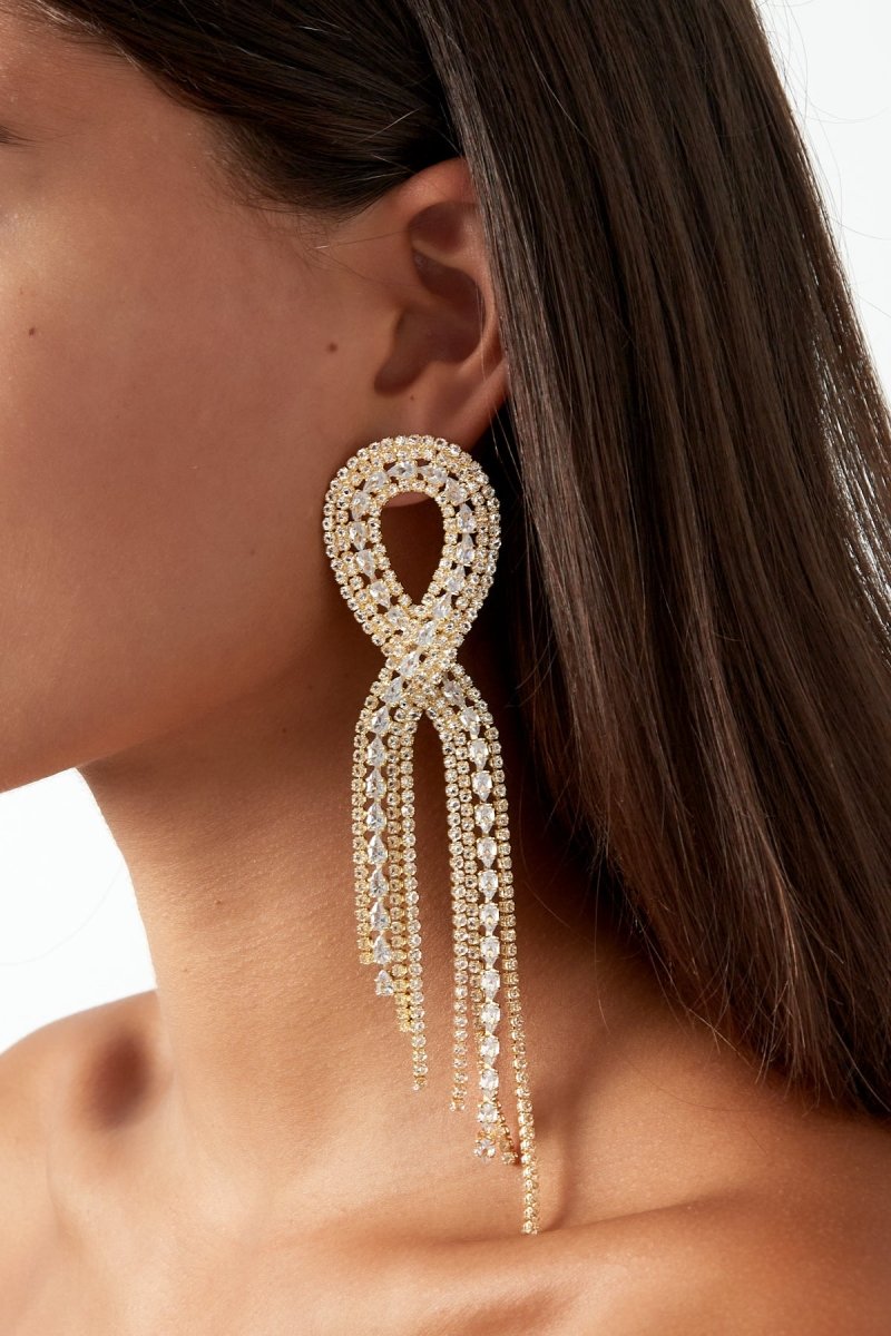 Shimmering Ribbon Oorbellen Zilverkleurig