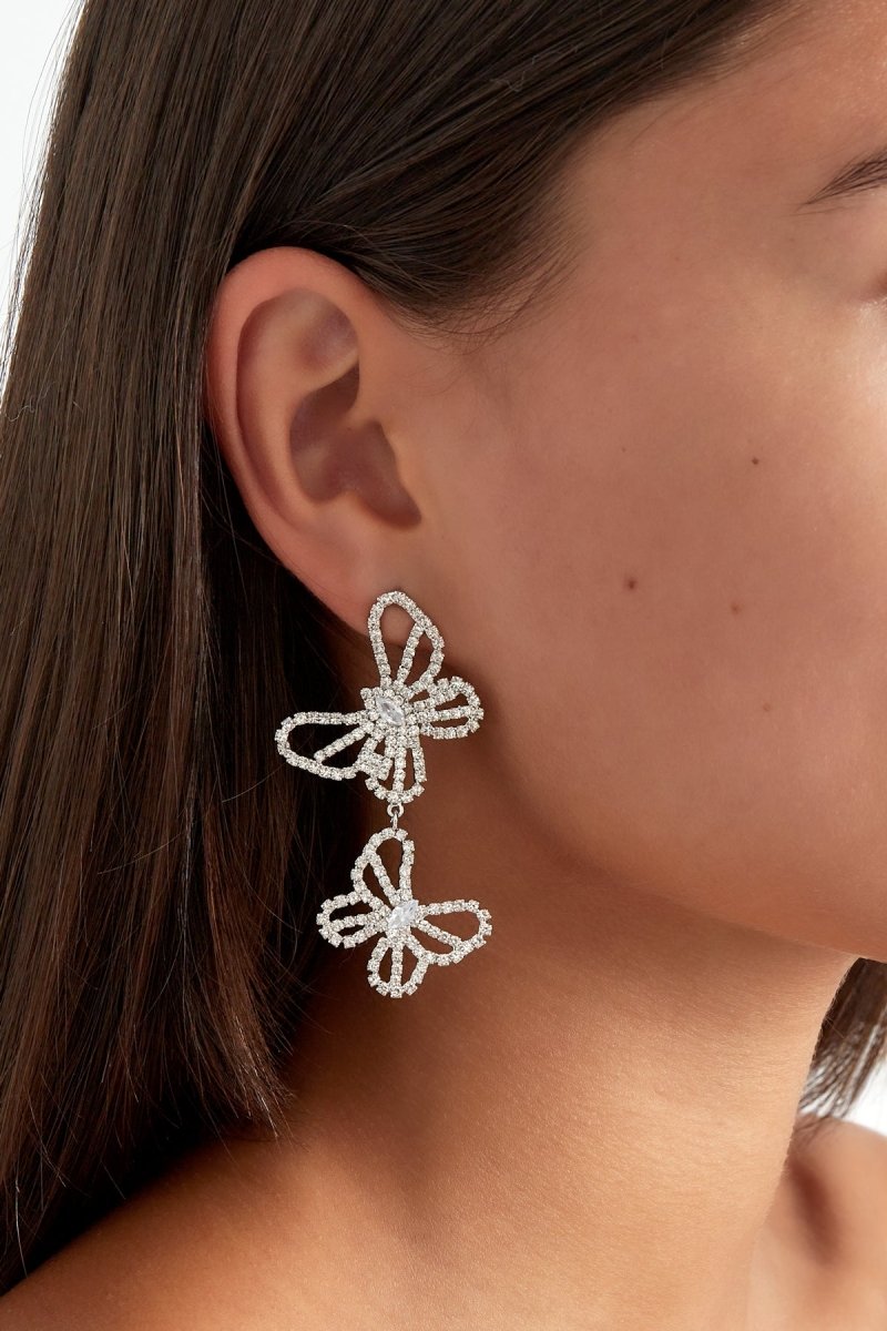 Butterfly Sparkle Oorbellen Goudkleurig
