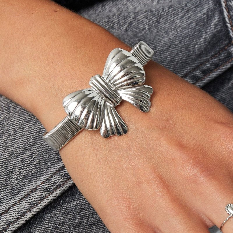 Bow Bangle Armband Zilverkleurig