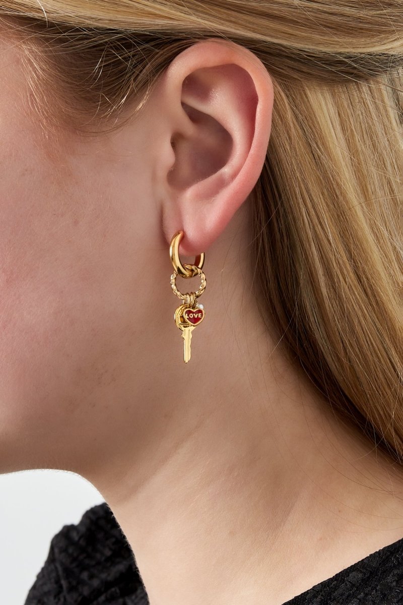 Key to Love Oorbellen Goudkleurig