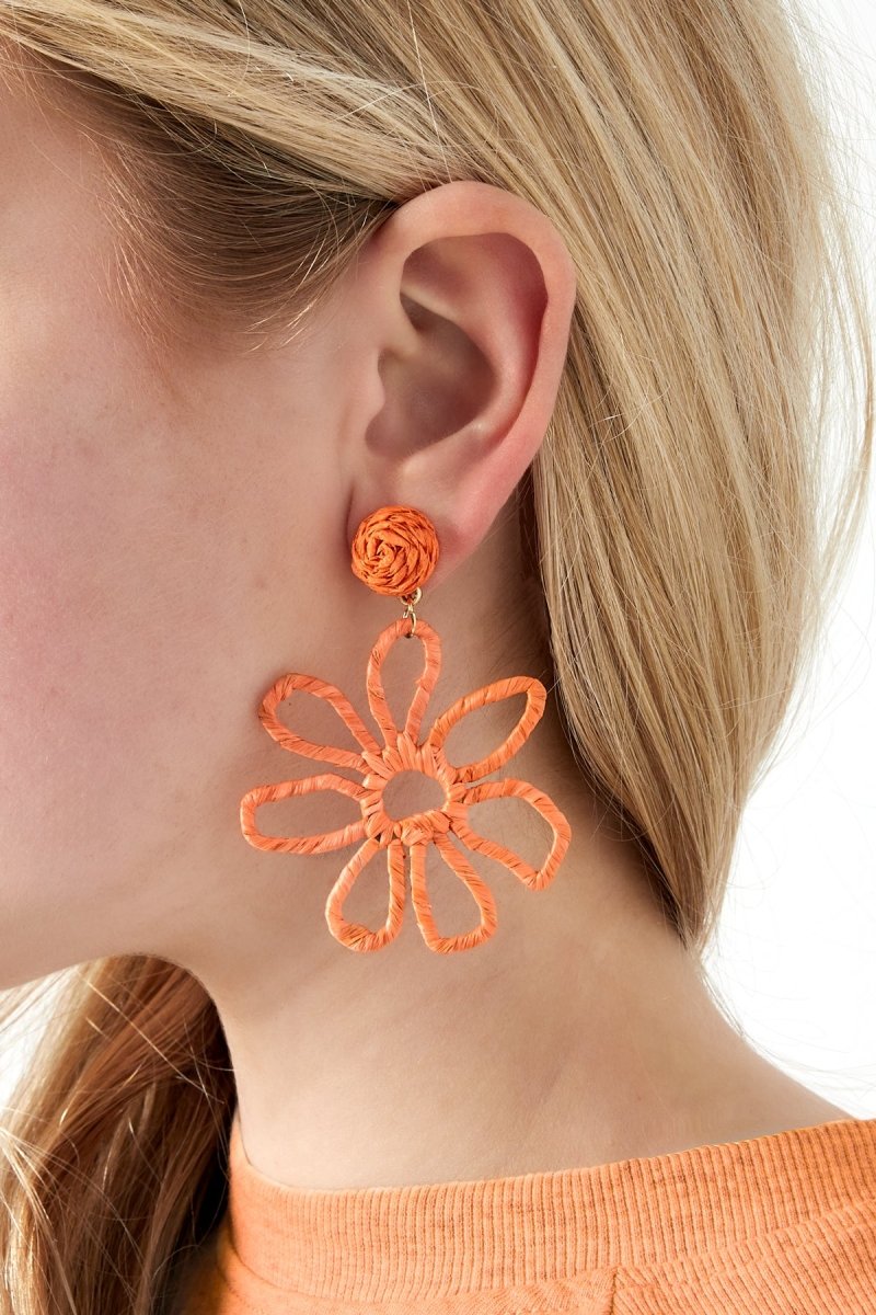 Orange Flower Oorbellen
