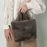 Faux Fur City Bag Small Brown