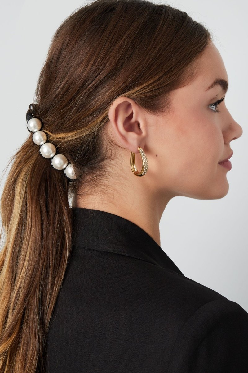 Haarclip Pearls Black