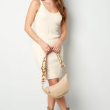 Beige Pouch Bag with Strap