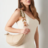 Beige Pouch Bag with Strap