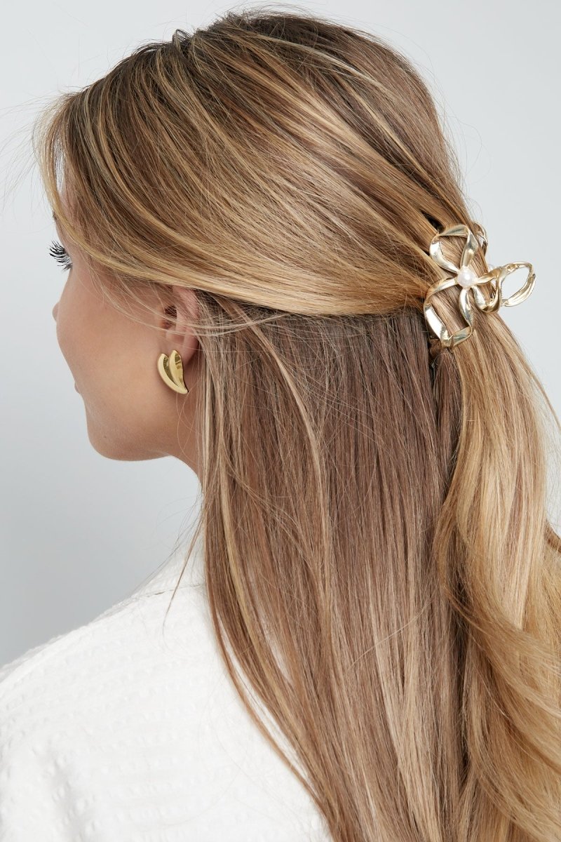Haarklem Bow with Pearl Goudkleurig