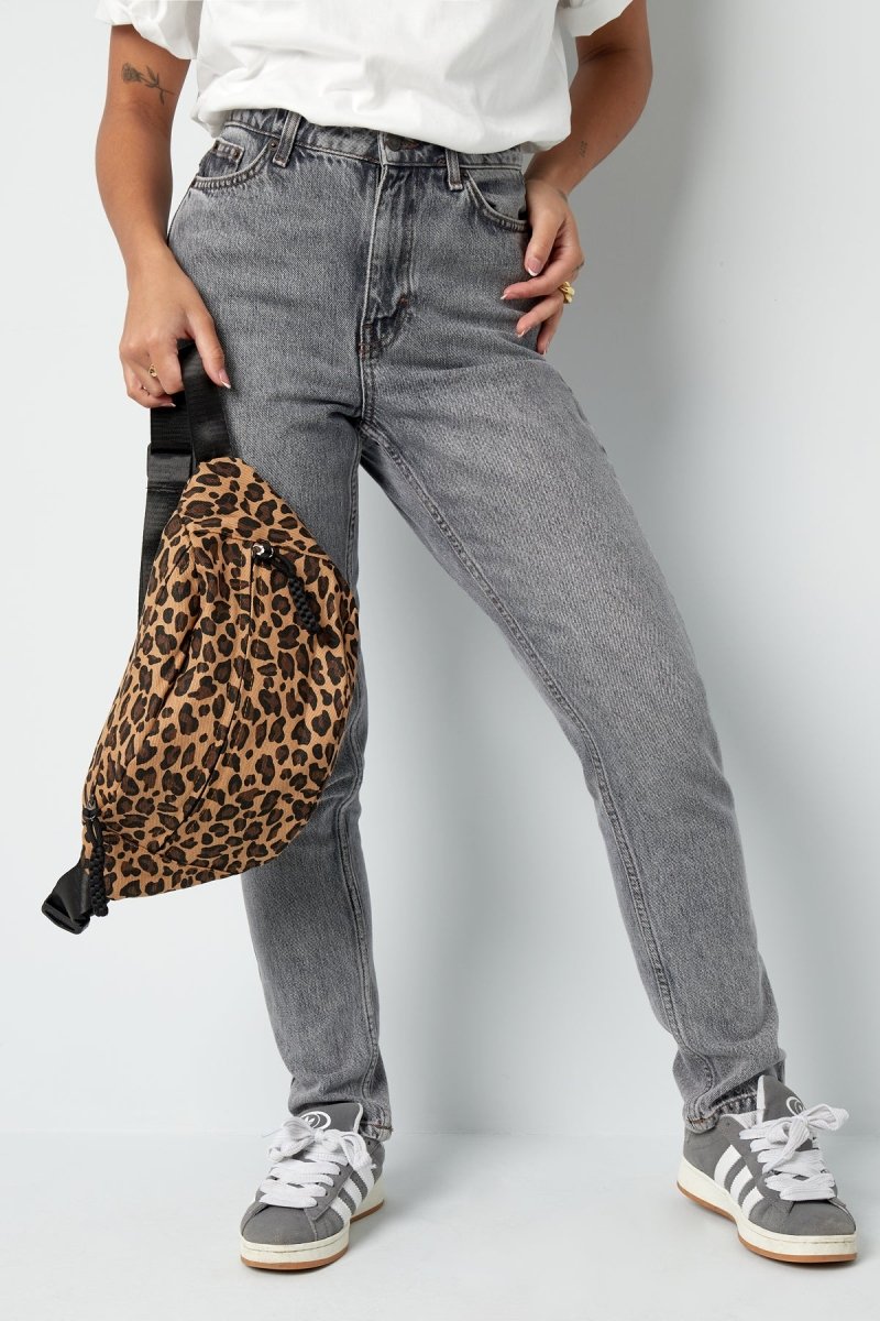 Leopard Print Hip Bag Brown
