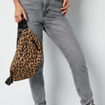 Leopard Print Hip Bag Brown