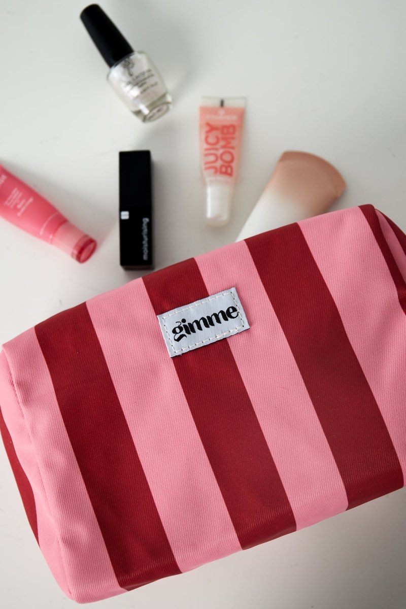 Toilettas Large Pink Red Stripes