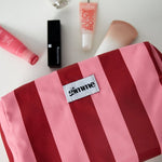 Toilettas Large Pink Red Stripes