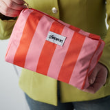 Make - up Bag Large Stripes Orange Pink