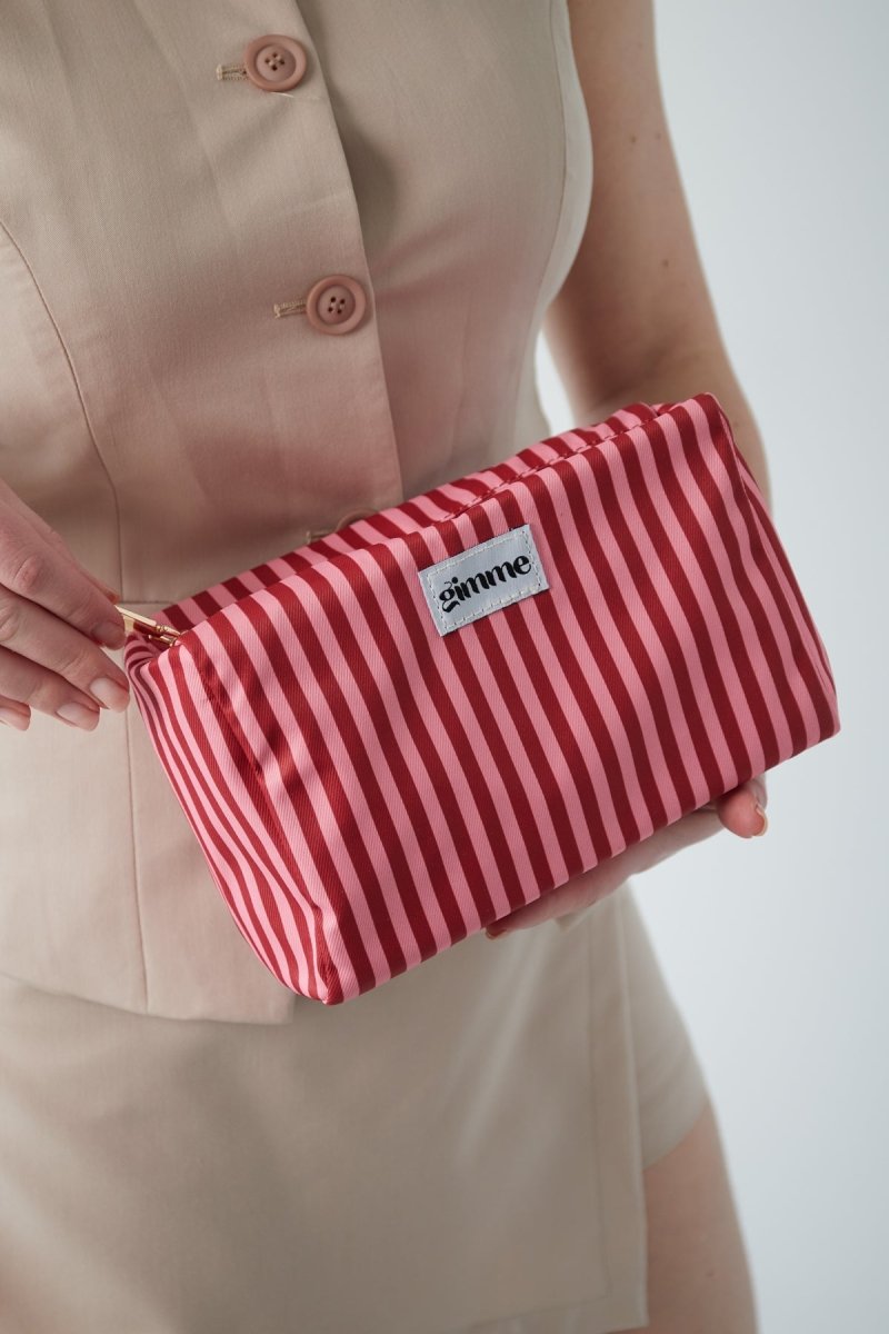 Make - up Bag Small Stripes Pink Red