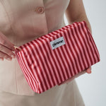 Make - up Bag Small Stripes Pink Red