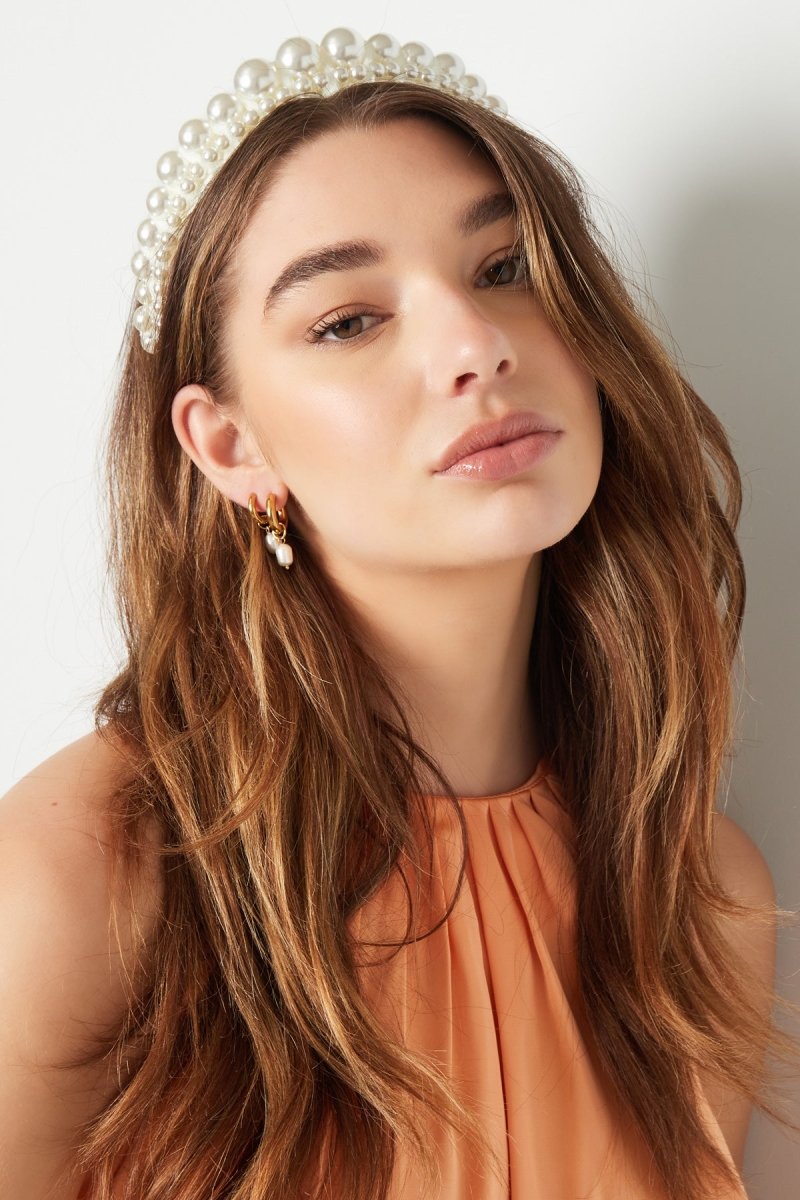 Haarband Statement Pearls Off - white