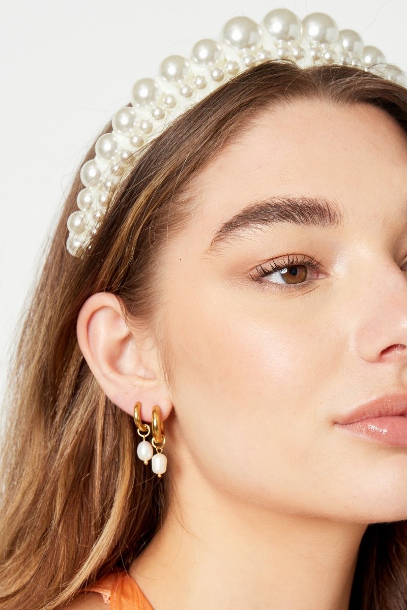 Haarband Statement Pearls Off - white