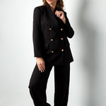 Oversized Blazer Goudkleurige Buttons Black