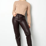 Knitted Sweater Open Parts Soft Brown