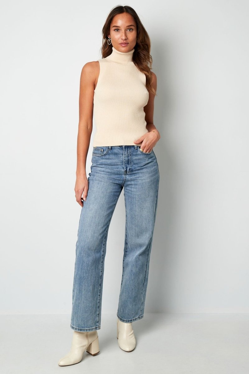 Top High Turtleneck Beige