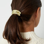 Textured Elegance Haarelastiek Goudkleurig