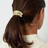 Textured Elegance Haarelastiek Goudkleurig