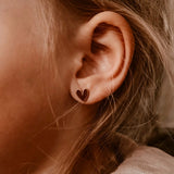 Organic Heart Stud Kids Oorbellen Goudkleurig