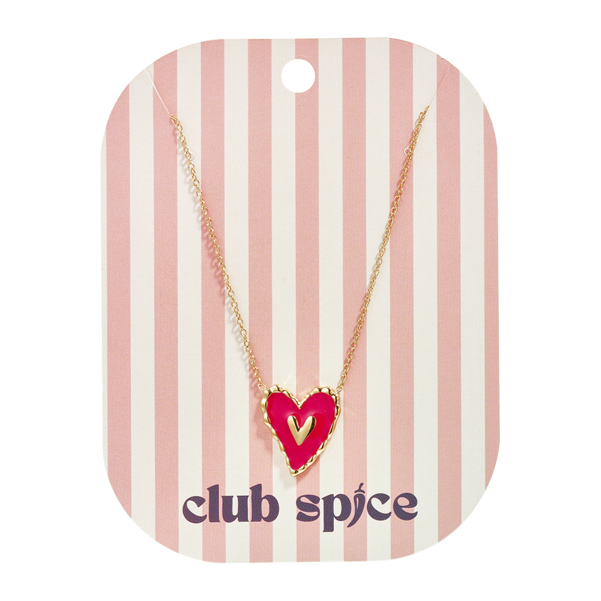 Hanging Red Heart Ketting Goudkleurig zijkant - Mae Lilly