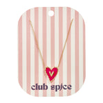 Hanging Red Heart Ketting Goudkleurig zijkant - Mae Lilly
